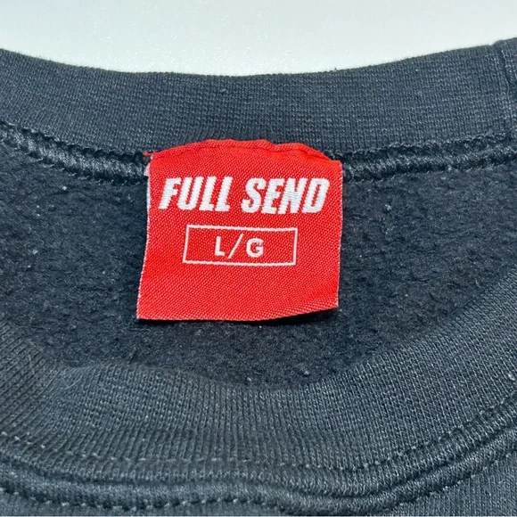 Full Send Nelk Boys Classics Black Embroidered Logo Crewneck Sweatshirt Size L - Picture 3 of 6